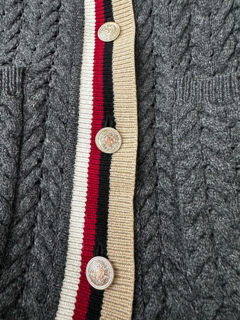 Sandro Monogram  varsity stripe Cardigan Medium - Picture 9 of 14